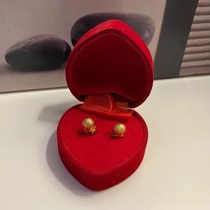 Gold-plated ball stud earrings 5 mm